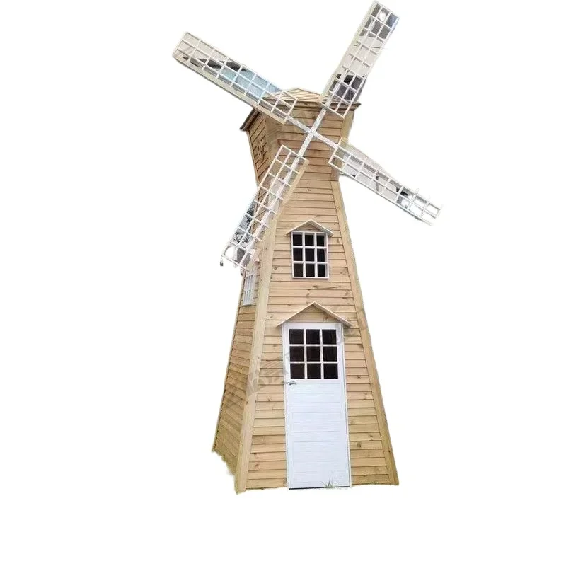 

Outdoor large preservative wood Dutch landscape windmill Internet celebrity scenic park courtyard solid wood electric rotation