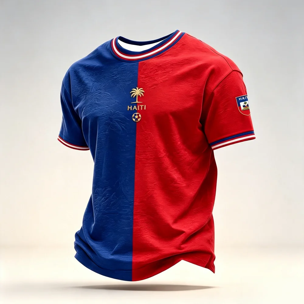 2026 New Haitian National Trendy Design Football Shirt, Fan Surrounding Quick Drying Leisure Sports Family Kids Tee