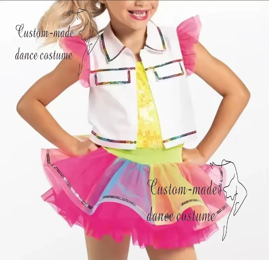 

Детская танцевальная школьная форма без рукавов, балетное платье для взрослых с блестками и плиссированной юбкой