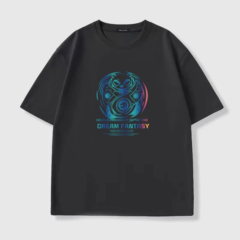 

2025 Summer Tshirt for men Anime Hip-Hop Casual Print T-Shirt Fashion Oversized Vintage Short Sleeves Tee Cotton Daily Sport Top