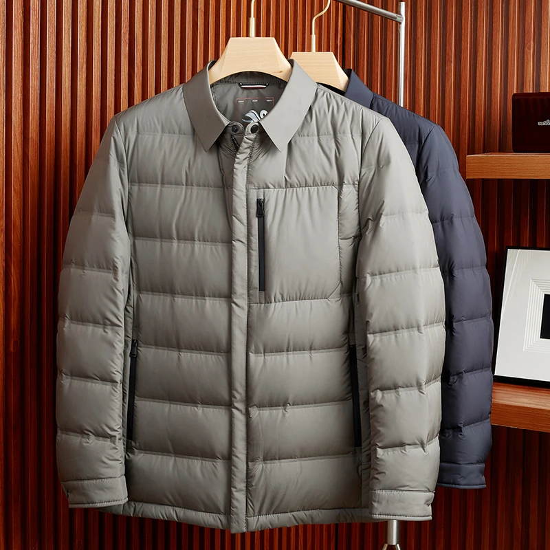 

Мужская стеганая куртка High Loosen 90 из белого гусиного пуха с воротником, модная городская молодежная верхняя одежда