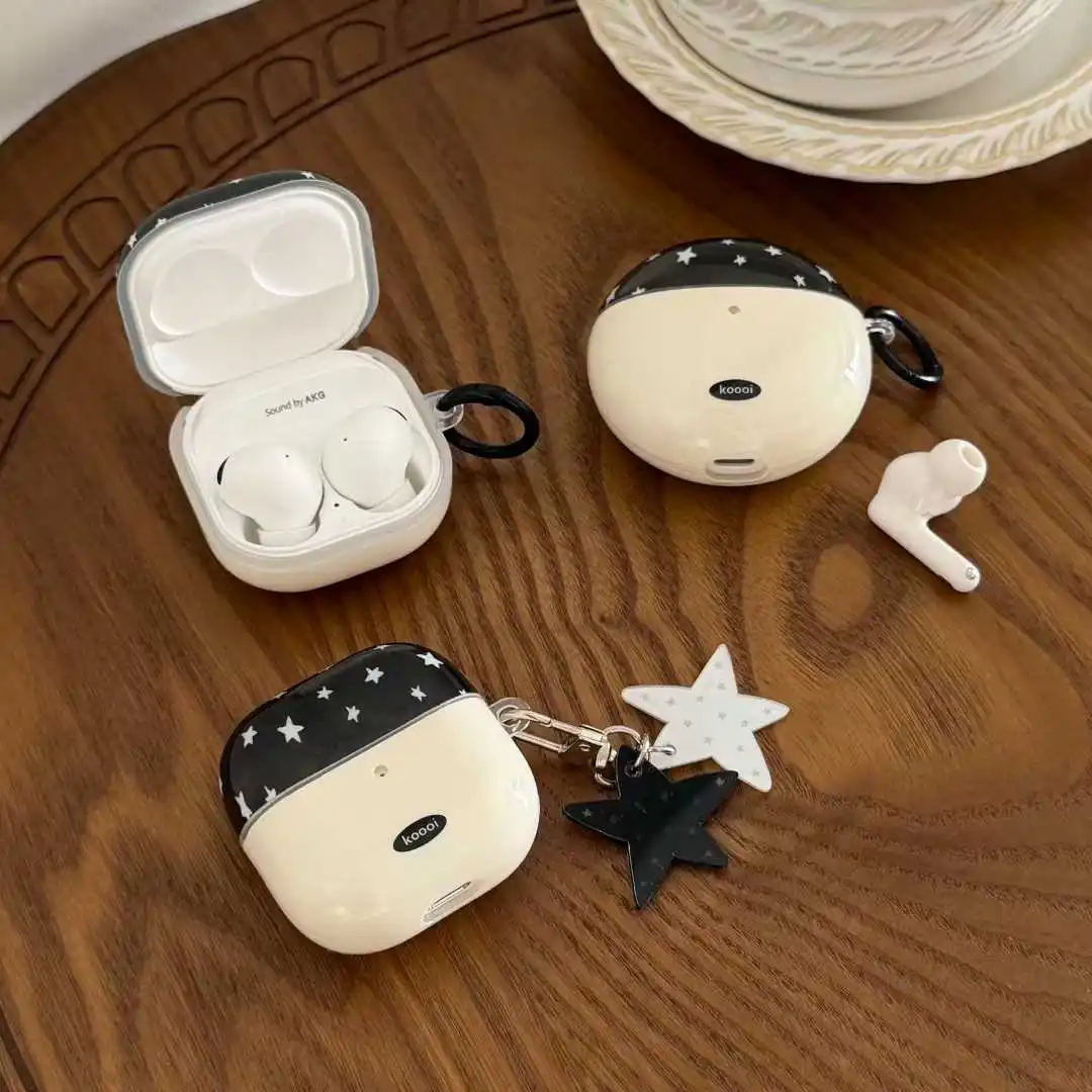 Capa de silicone Star para fones de ouvido Samsung Galaxy Buds3 Pro/Buds3 FE/Buds FE (2023)/Buds2 pro/Buds Live/Buds Pro/Buds 2/Buds Core
