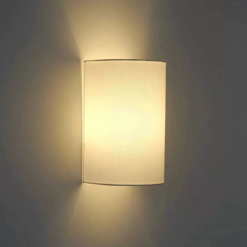 

Linen White Fabric Wall Lamps Wabi-Sabi Style Bedroom Bedside Lamp Minimalist Art Designer Living Room Corridor Aisle Wall Light