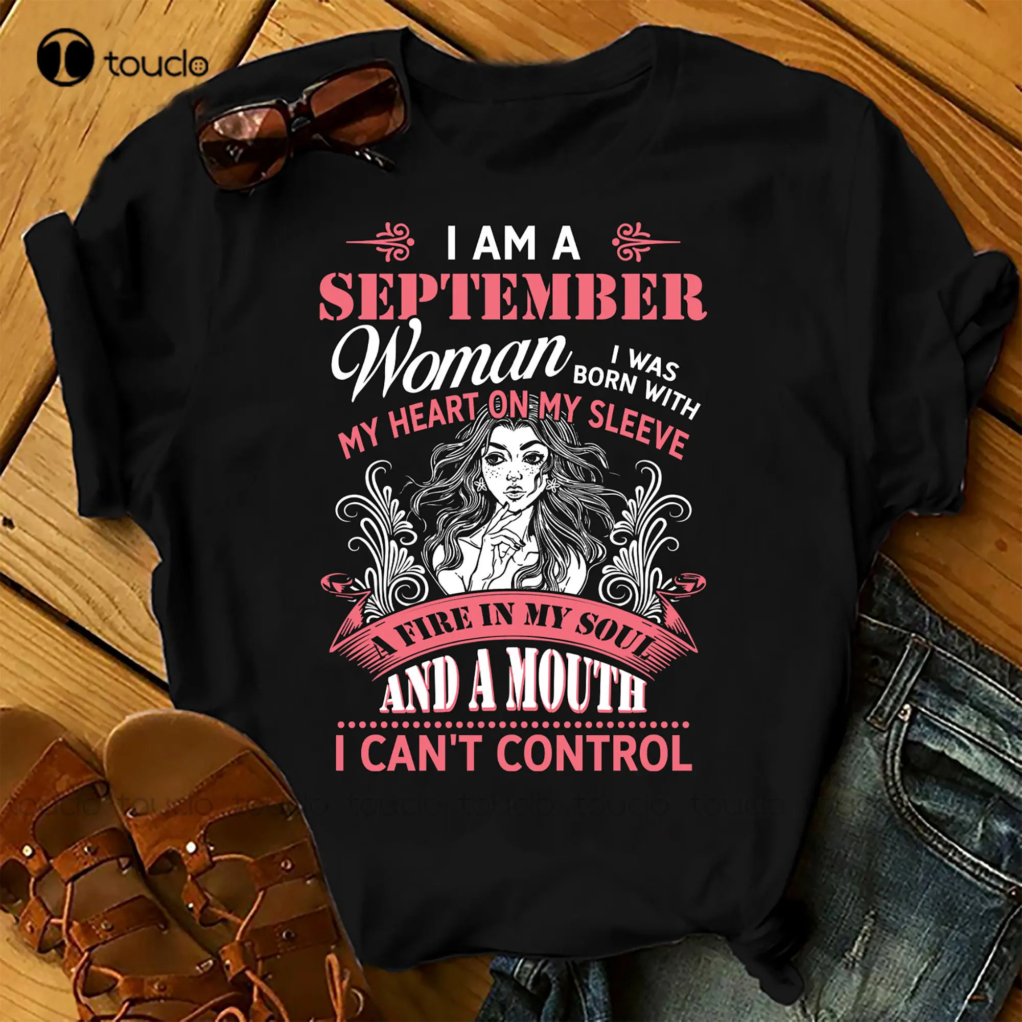 Birthday Gift Month Customised Personalised - September Woman Birthday - Shirts Women Birthday Summer Tops Beach T Shirts Xs-5Xl