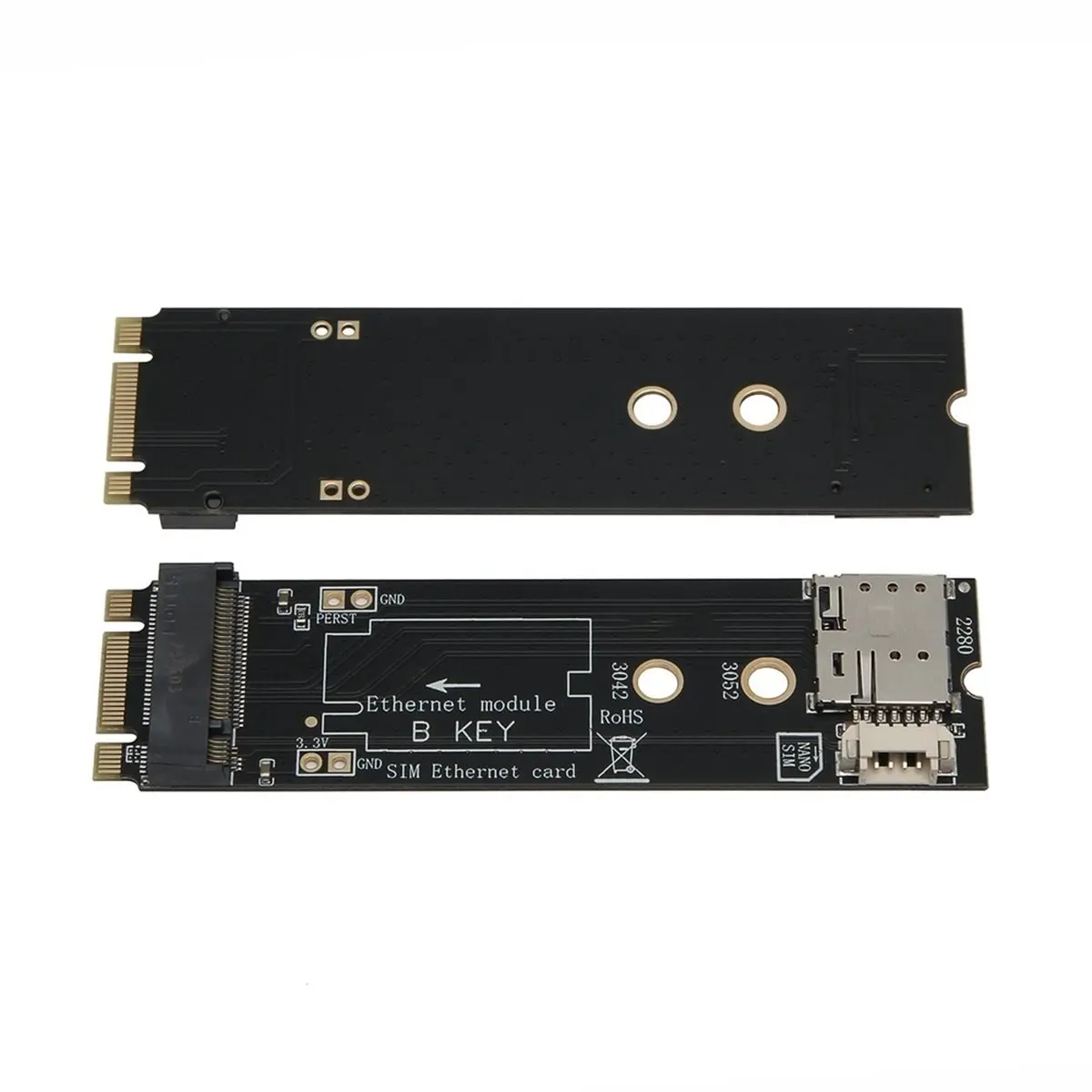 NEW FACTORY~M.2 B Key to M Key Adapter Card for 4G/5G Module M.2 Adapter with SIM Card Slot PCIe Protocol for 3042 3052 NGFF NVM