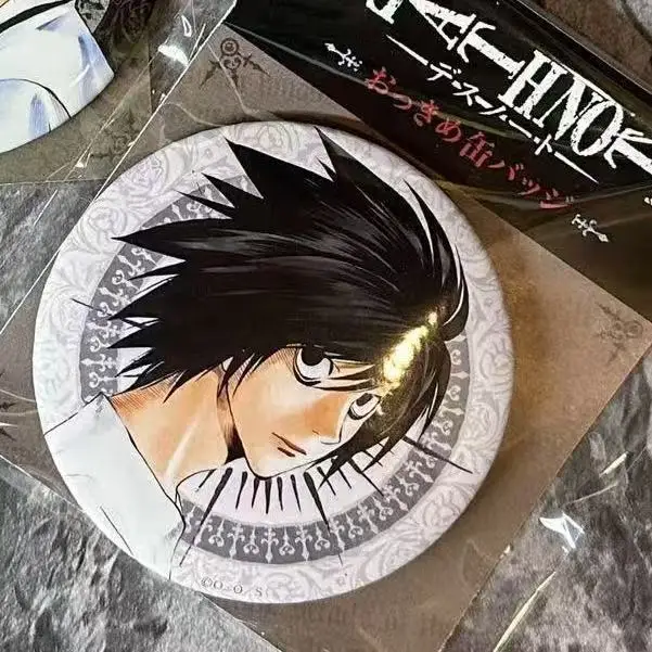 Insignia de Anime Death Note con L y Light Yagami, Pin de Botón Brillante, Accesorio de Colección para Fans 3