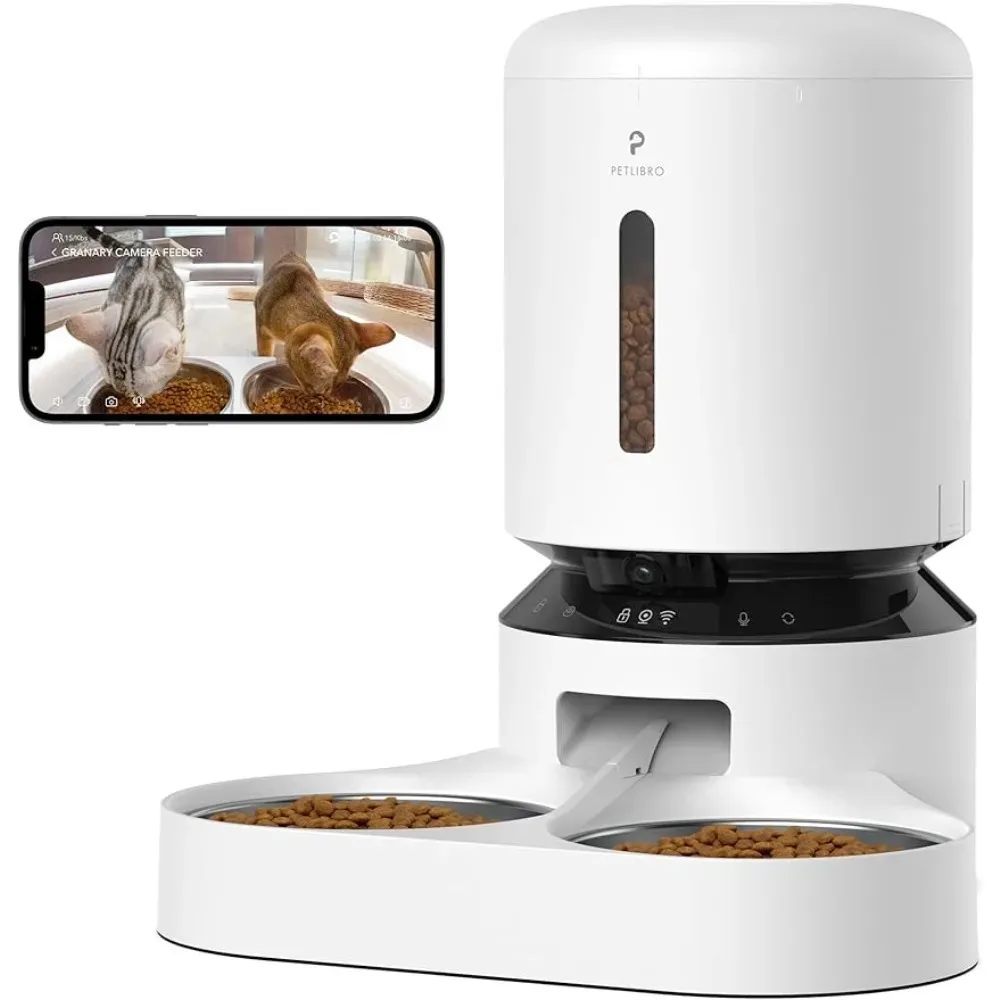 

Low Food & Motion Alerts Automatic Feeder of Cats 5G Wi-Fi Pet Feeder with Phone APP Control Feeding and Water Freight free