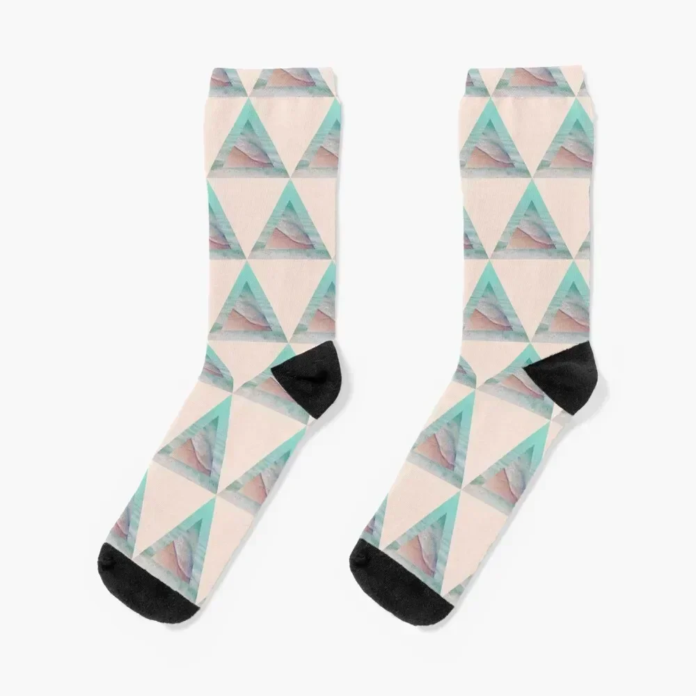 

Bermuda Triangle - Geometric Ocean Waves Socks Lots cotton gift Designer Man Socks Women's