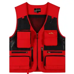 Outdoor Men Multi Pocket Vest Tactical Webbed Gear Coat fotografo gilet lavoratori elettricista saldatore Car Repair Angle Jacke