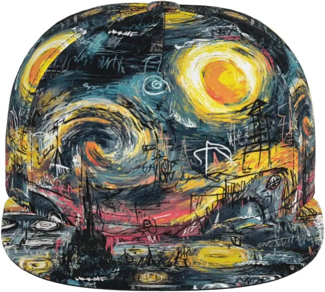Cute Arts Snapback Hat Hip Hop Style Adjustable Baseball Cap, Flat Bill Trucker Hat for Men Women