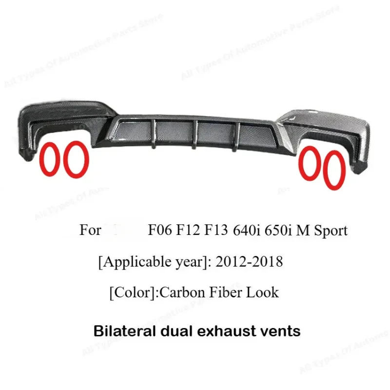 High Quality Rear Bumper Diffuser Lip F06 F12 F13 640i 650i 2012-2018 Sport Modification Parts