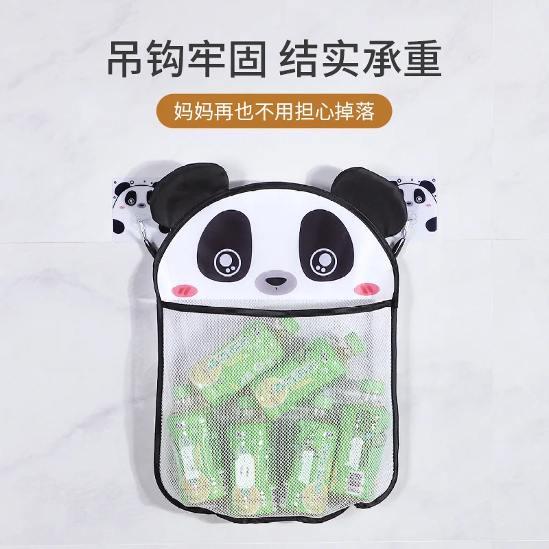 Cartoon Animal Shower Hanging Basket Cute Mesh Bag Bathroom Storage Organizer Holder for Children Baby Bath Water Toy Net Pouch