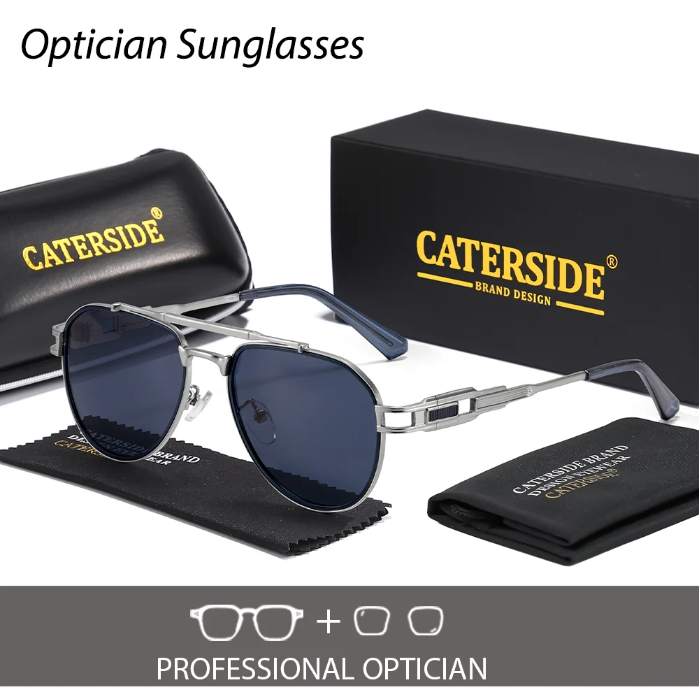 CATERSIDE Damen Optische Sonnenbrille Polarisierte Brillen Herren Private Anpassung Quadratische Linse Retro Suneyeglass UV400 – Detail 19
