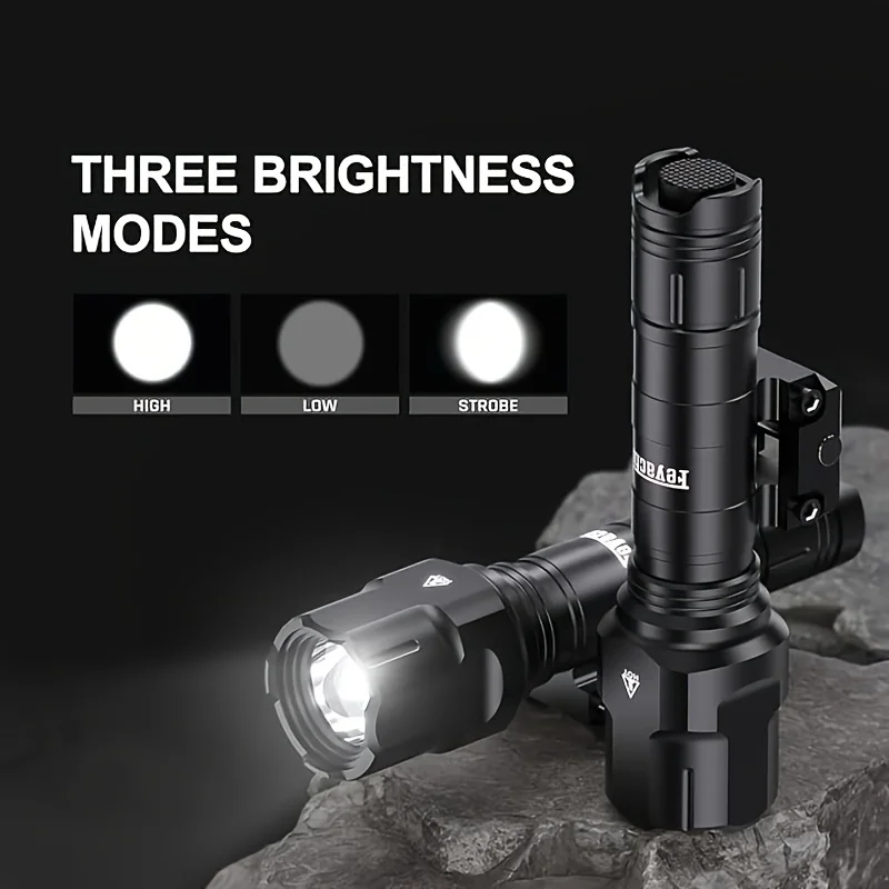 

Feyachi 1200LUMEN Tactical Flashlight Matte Black LED Tactical Light, 3 Modes - High/Low/Strobe, with Pressure Switch, Fixed Pic