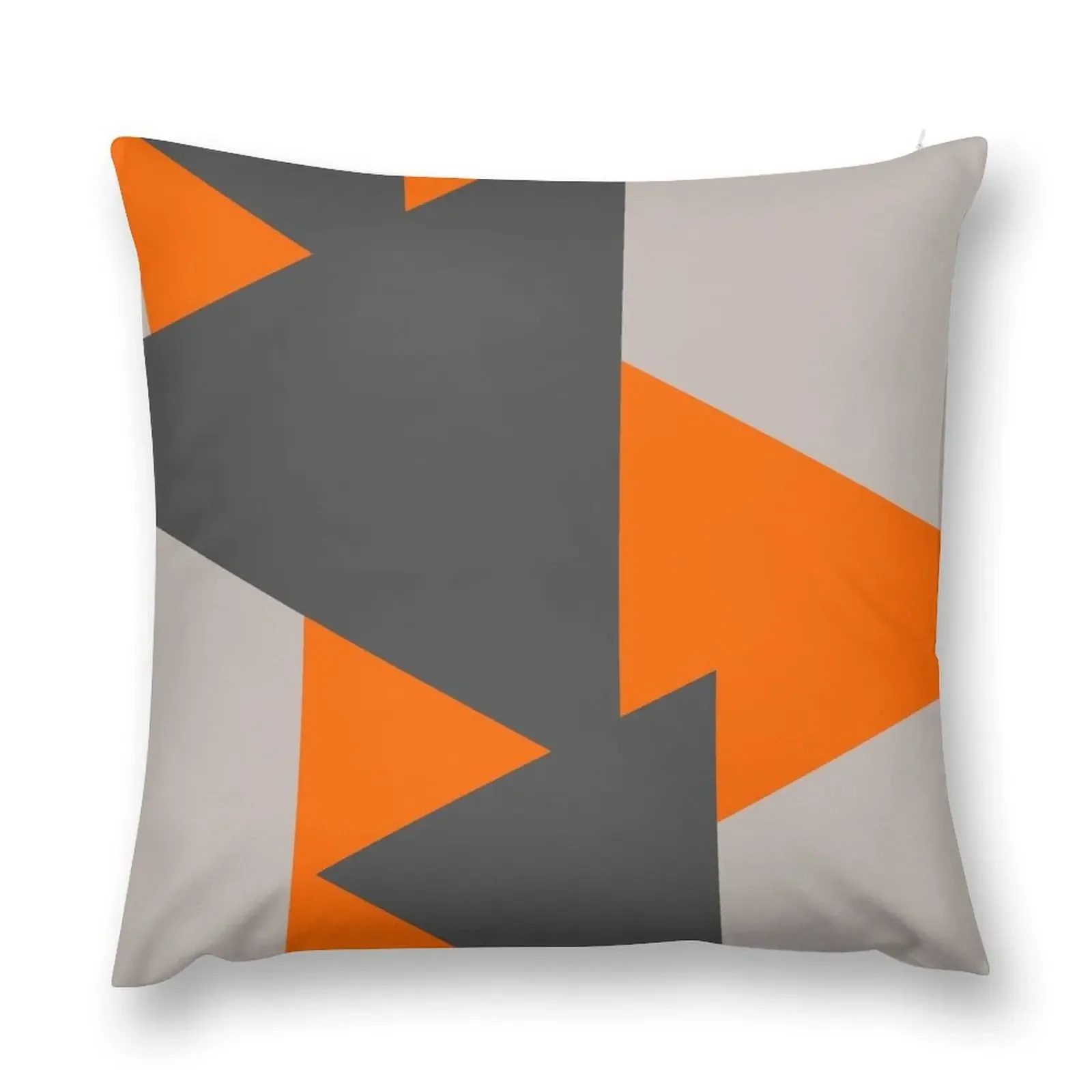 

Orange and Grey Triangles Throw Pillow Sofa Cushion Decorative Cushions pillow