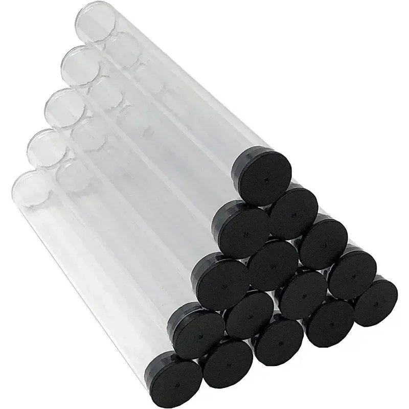

Naxilai 10pcs 0.71"(18mm) Inner Diameter 0.75"(19mm) Outer Dia.Clear Plastic Empty Storage Tubes Flat Bottom and Press Fit Cap