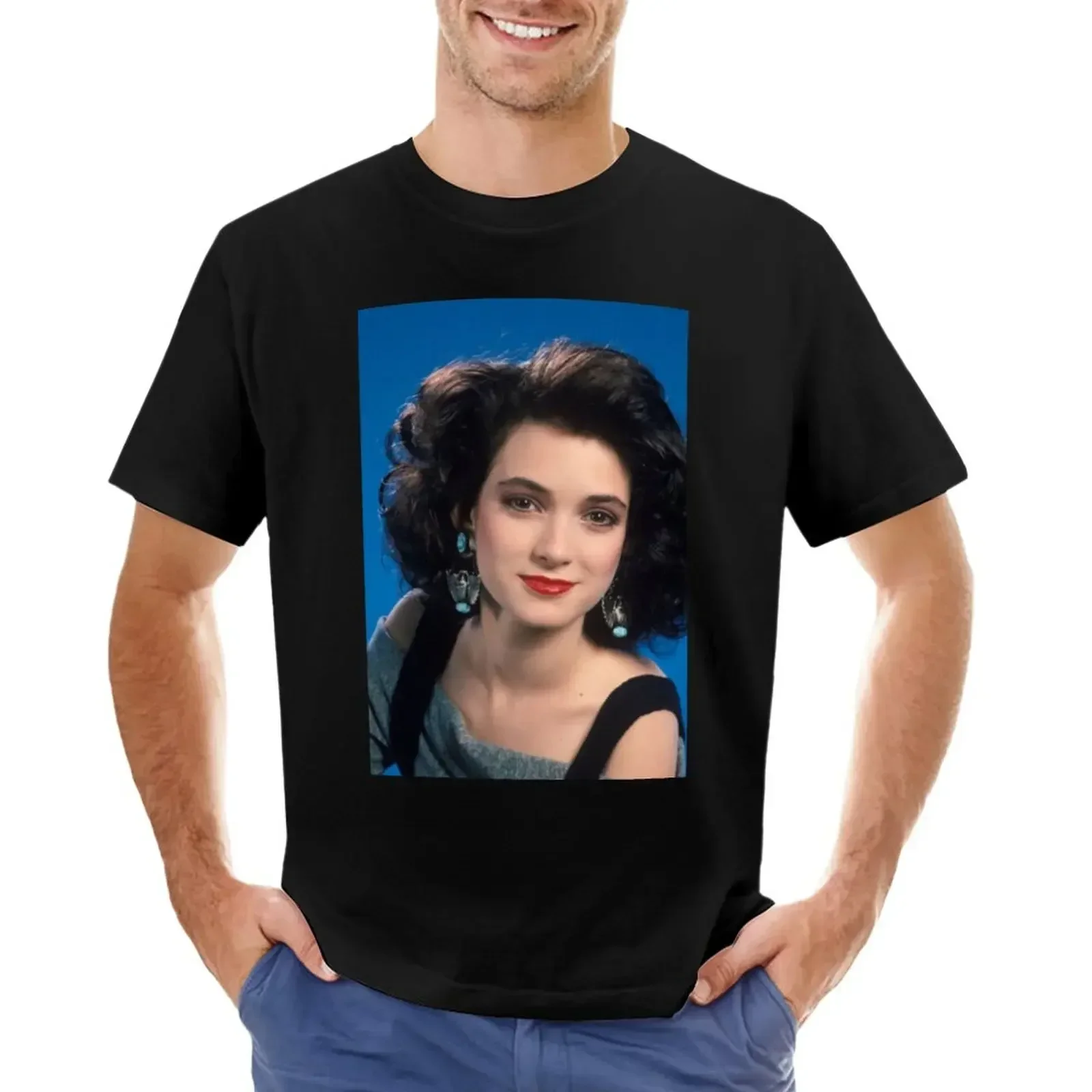 Winona Ryder Young T-Shirt cute tops shirts graphic tees korean fashion heavyweights big and tall t shirts for men round neck