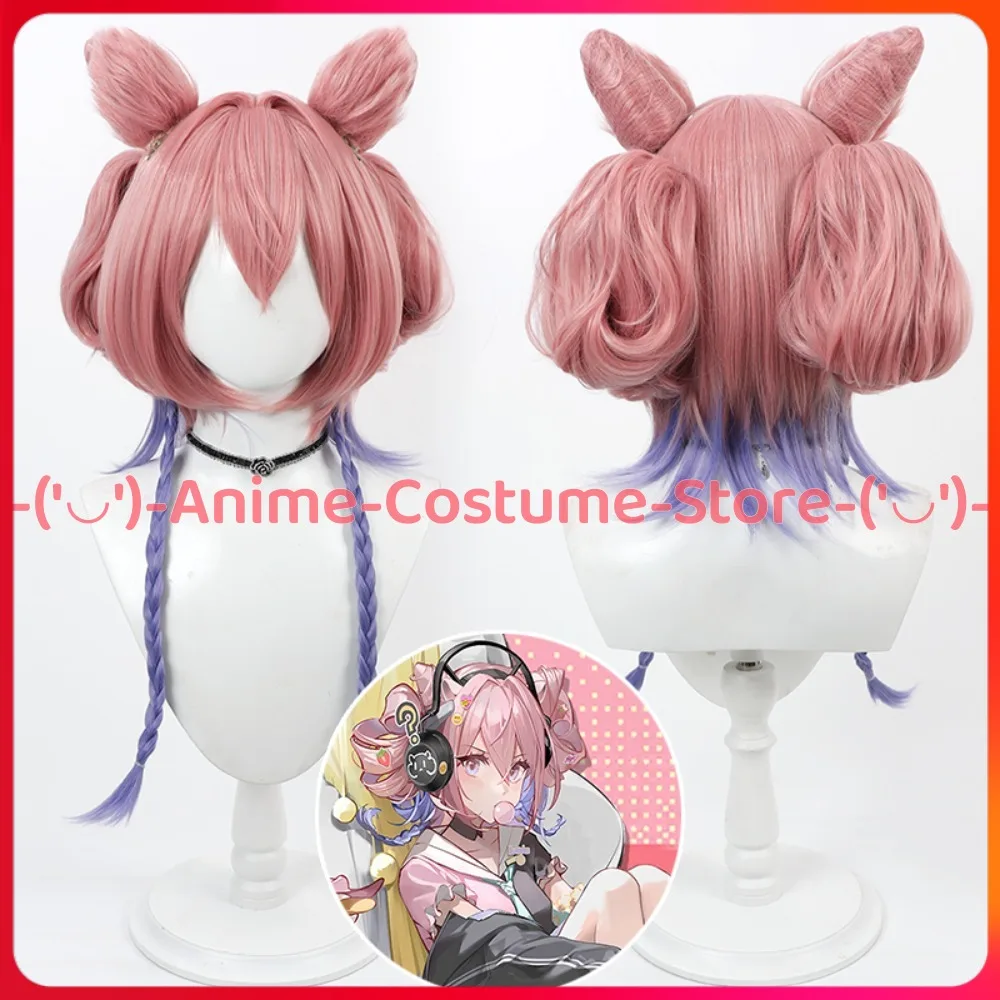 

Парик для косплея Arknights Eureka с ушками, аниме, игровой персонаж, Хэллоуин, карнавальный костюм для вечеринки, парики, термостойкие синтетические волосы