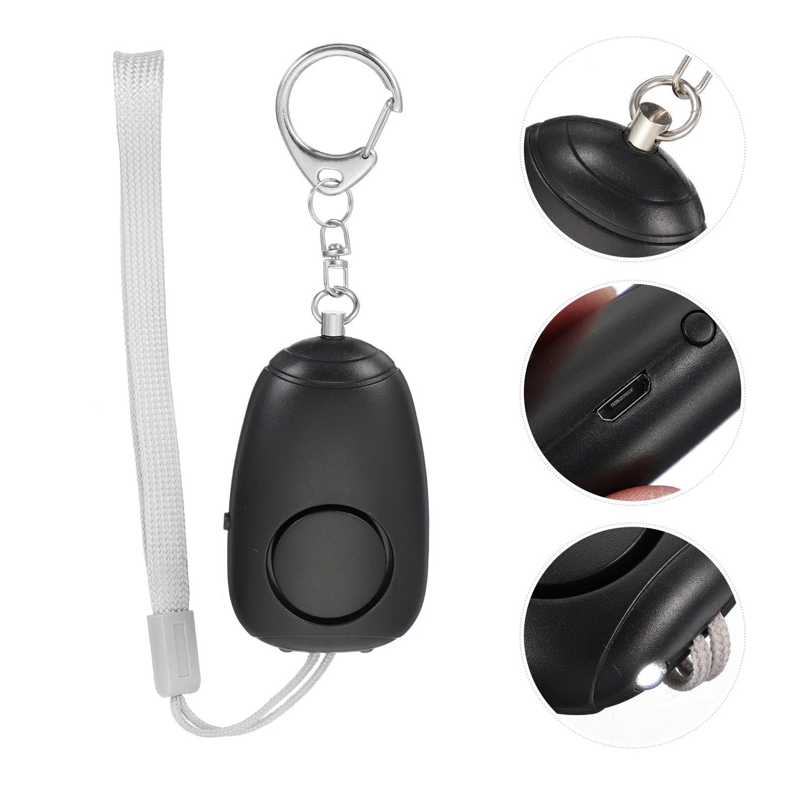 130Db Personal Alarm with LED Light Emergency Safety Siren for Walking Running Travel Camping Keychain Security Device