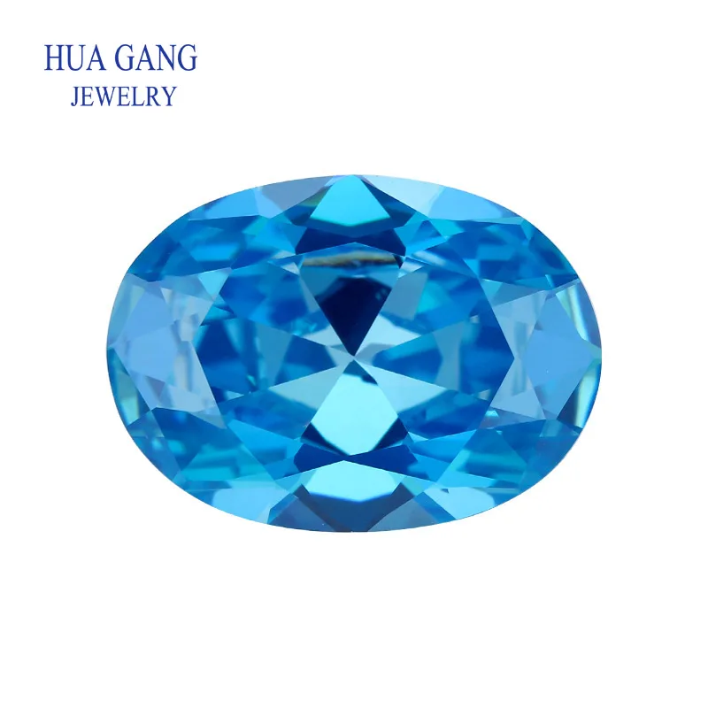 Wax inlay SeaBlue CZ Stone Oval Shape Cut Synthetic Gems Cubic Zirconia For Jewelry Wax inlay High temperature resistant zircon