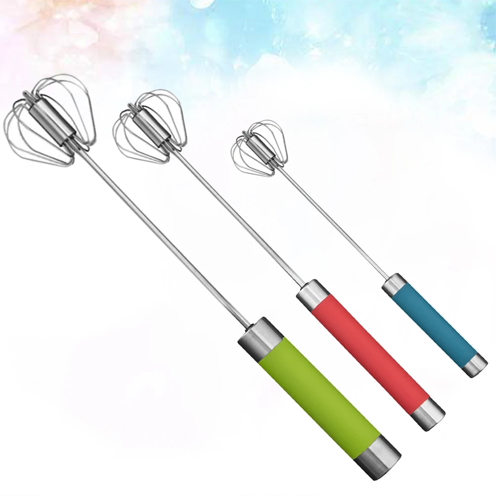 

3Pcs Eggbeater Stainless Steel Blender Whisk H Mixer Kitchen Tool SemiAutomatic Easy Grip Long H Sauce Mixer