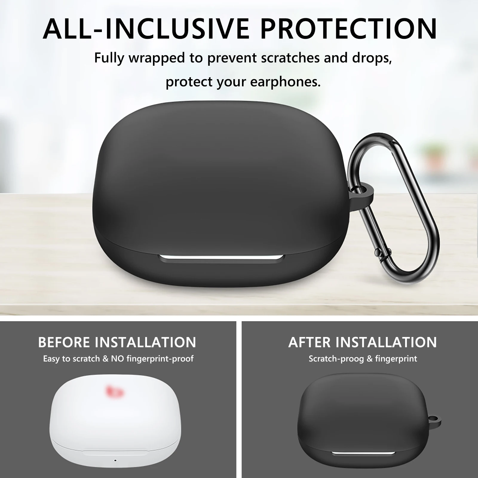 Geekria Case Cover silikon, kompatibel dengan Beats Fit Pro True Wireless earbud, earphone Skin Cover