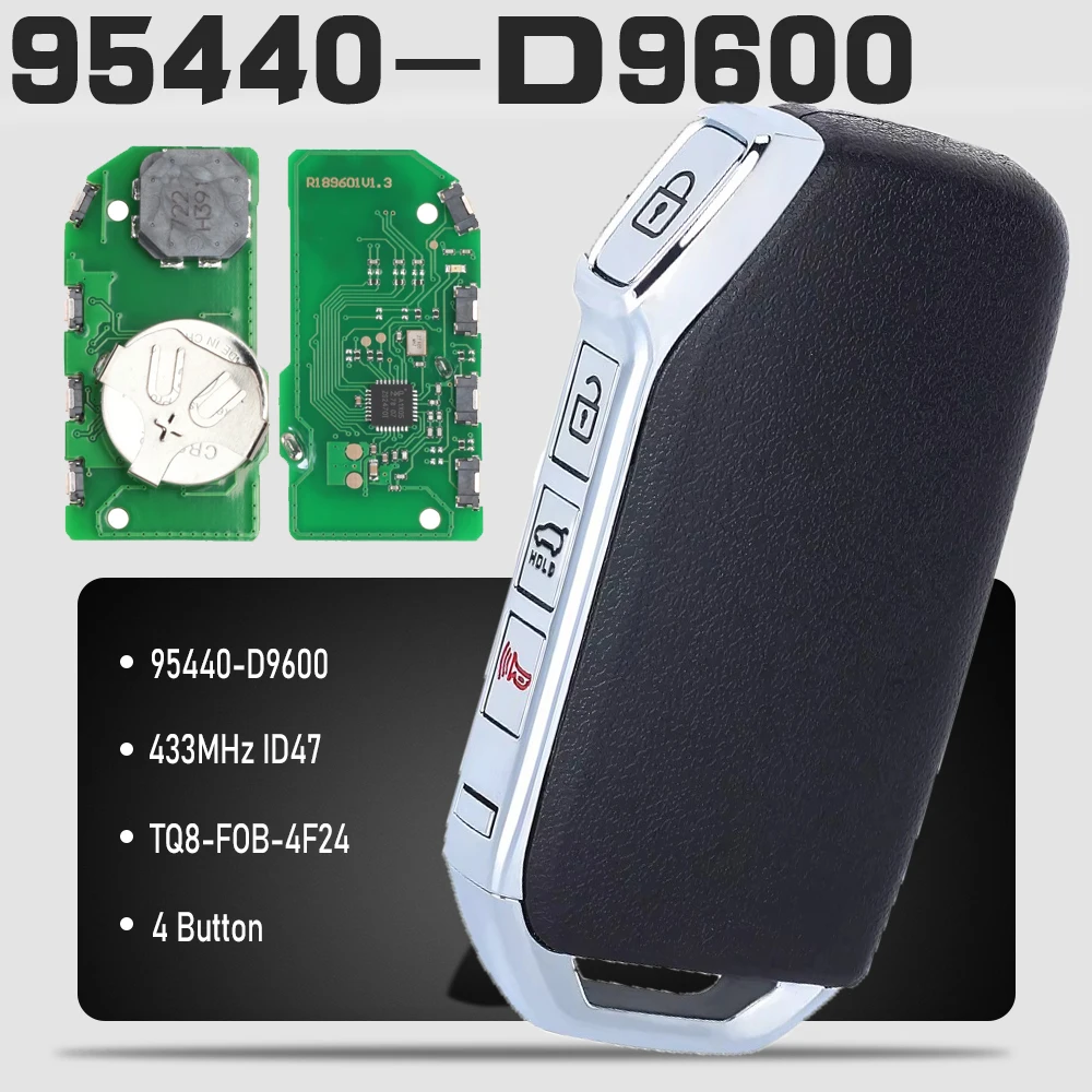 

KEYECU 95440-D9600 TQ8-FOB-4F24 Smart Remote Key 4 Button 433MHz ID47 Fob Keyless for Kia Sportage 2019 2020 2021 2022