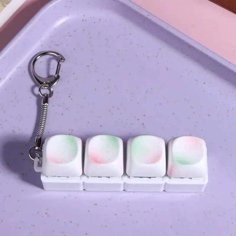 Teclado de 4 teclas de juguete, llavero creativo para aliviar el estrés, llavero Simple con colgante, llavero de descompresión para niños y adultos, juguetes, regalos