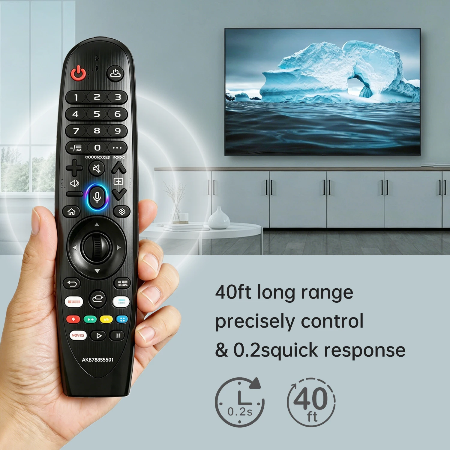 Compatible with LG TV Replacement Voice Magic Remote | AKB75855501 AN-MR20GA MR19BA MR18BA MR650A, Voice & Pointer Enabled