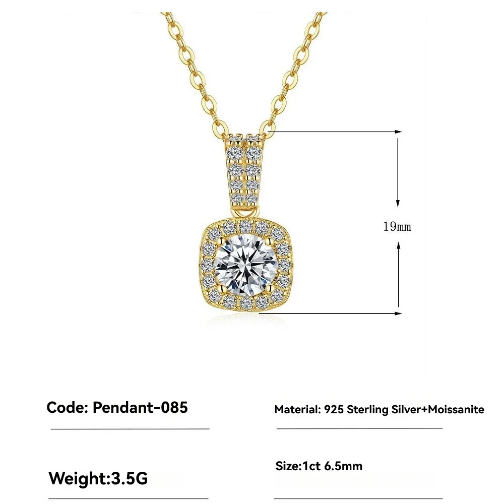 

Роскошное женское ожерелье с муассанитом 1 карат - кулон на годовщину свадьбы, подарок, обручальные украшения с позолоченной цепочкой