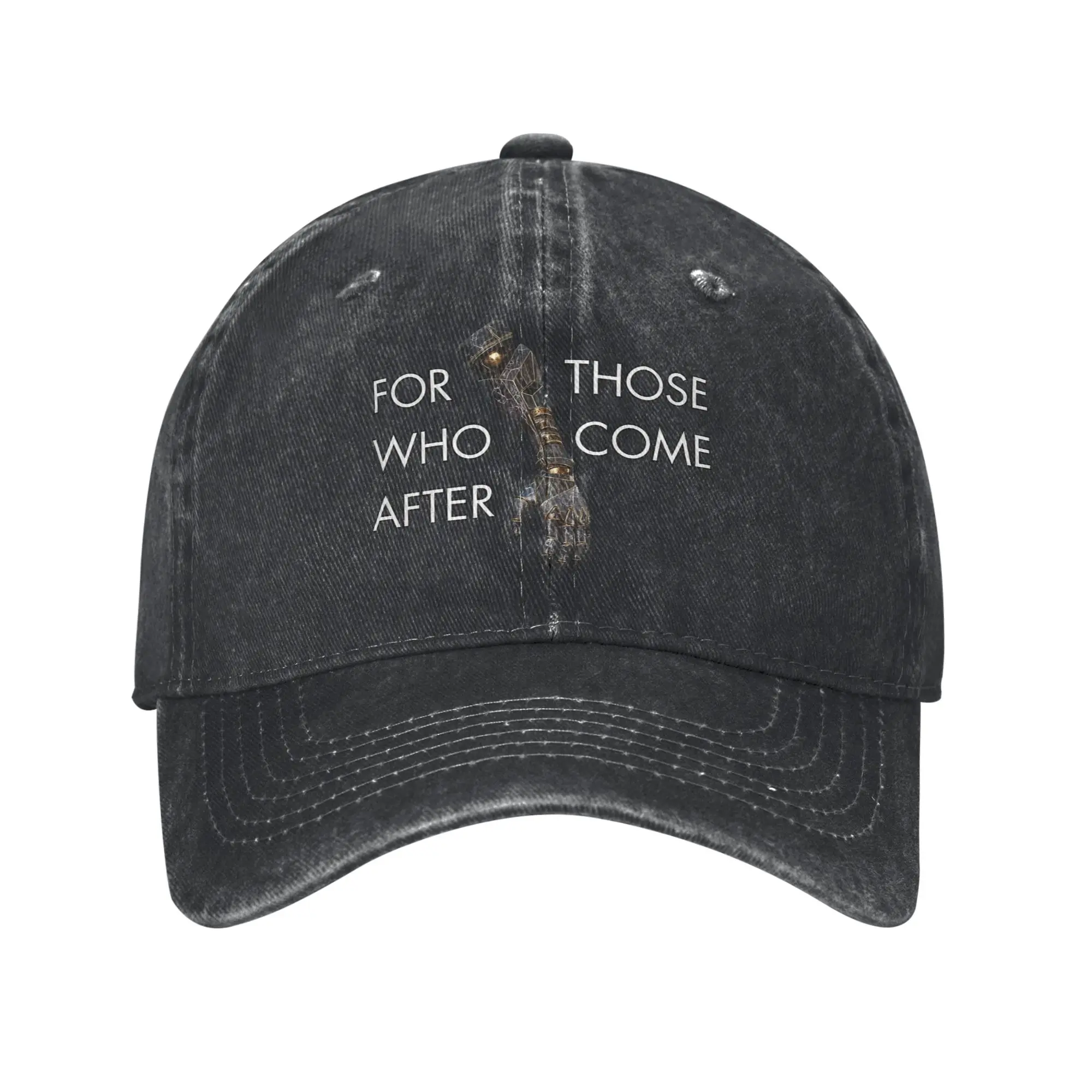 For Those Who Come After Unisex Style Baseball Cap Clair Obscur Expedition 33 Distressed Denim Washed Adjustable Fit Sun Cap