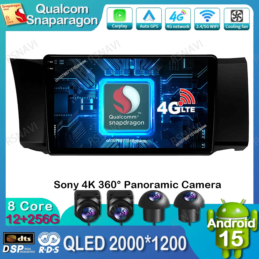 Android 15 Car Radio For Toyota GT86 GT 86 Subaru BRZ Scion FRS 2012 2013 - 2016 Qualcomm Head Unit 5G WIFI DSP GPS 4G LTE QLED
