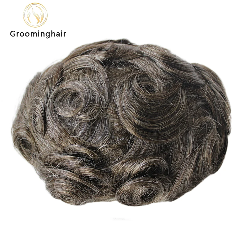 1214V LOOP Toupee ผมวิกผมสําหรับ Man Hair ความหนาแน่น 130% 6 "V LOOP ด้านหน้า & Knot Hair Prosthesis System Clearance ﻿