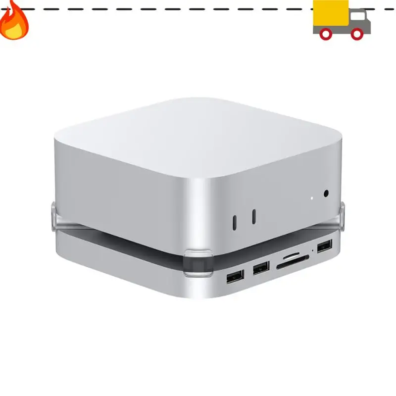 Discount-For Mac Mini USB C Hub With M.2 SSD Enclosure For Mac Mini M4/M4 Pro Stand Type-C Dock Station USB3.2 SD/TF4.0