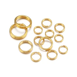 100/50 pcs Stainless Steel Split Rings Open Double Jump Ring Key Chains Connectors DIY Jewelry Findings Supplies