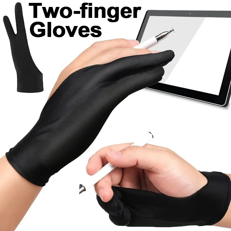 Two Finger Anti-fouling Glove For IPad Tablet Digital Board Screen Touch Palm For Artist Drawing Pencil Graphics Tablet Pad