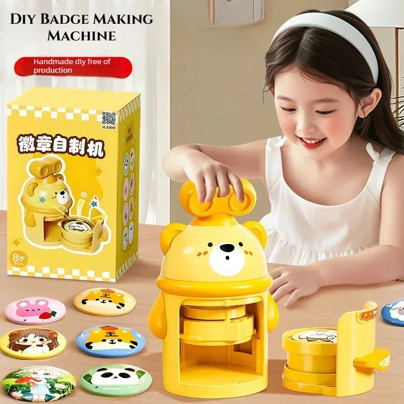 Educational Craft Gift: Kids DIY Badge Maker, Parent-Child Interactive Handmade Toy craft kit gifts for kids