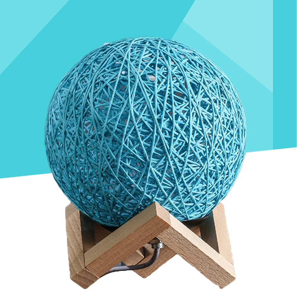 

Star Projection Table Lamp Romantic USB Night Light Wood Rattan Bedroom Ball Oak Base LED Bulb Study Balcony Christmas