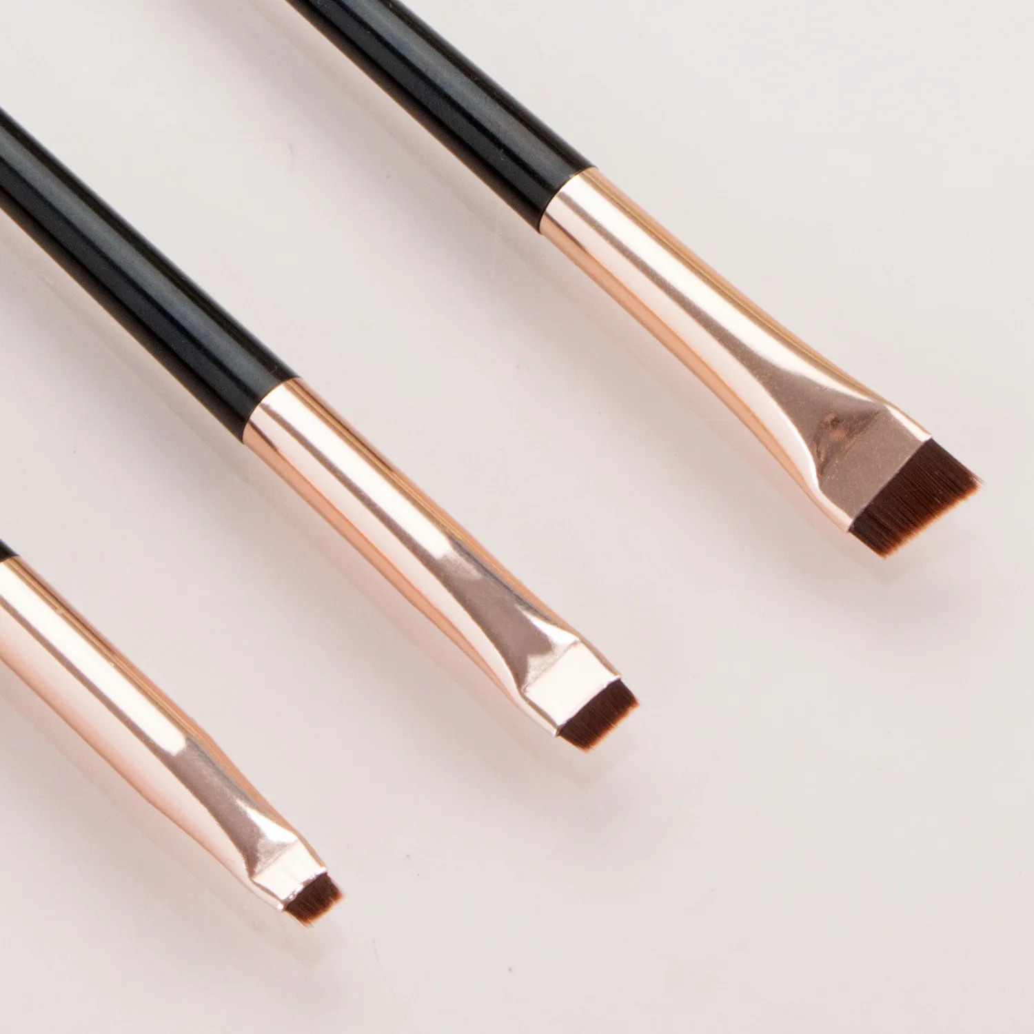 Maquillaje bonito, 3 uds., pincel delineador de ojos con borde, cabezal oblicuo, pincel para cejas, contorno, delineador de ojos, pincel ultrafino para sombra de ojos, herramientas de maquillaje