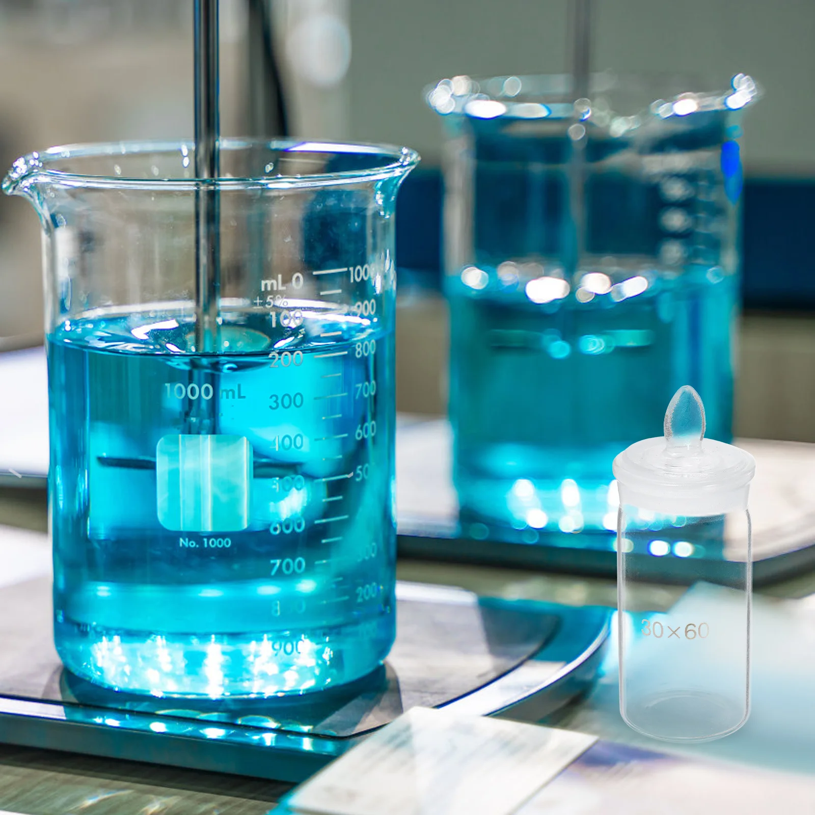 

2Pcs Laboratory Weighing Bottles Glass Sturdy Small Equipment for Chemistry Labs Glass Weighing Bottles