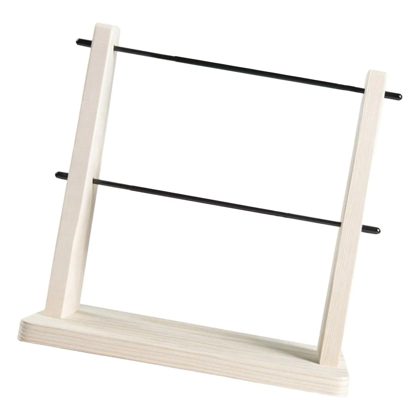 Double Spinning Yarn Holder Organizer Solid Wood Base for Crocheting Knitting Thread Winder Accessories