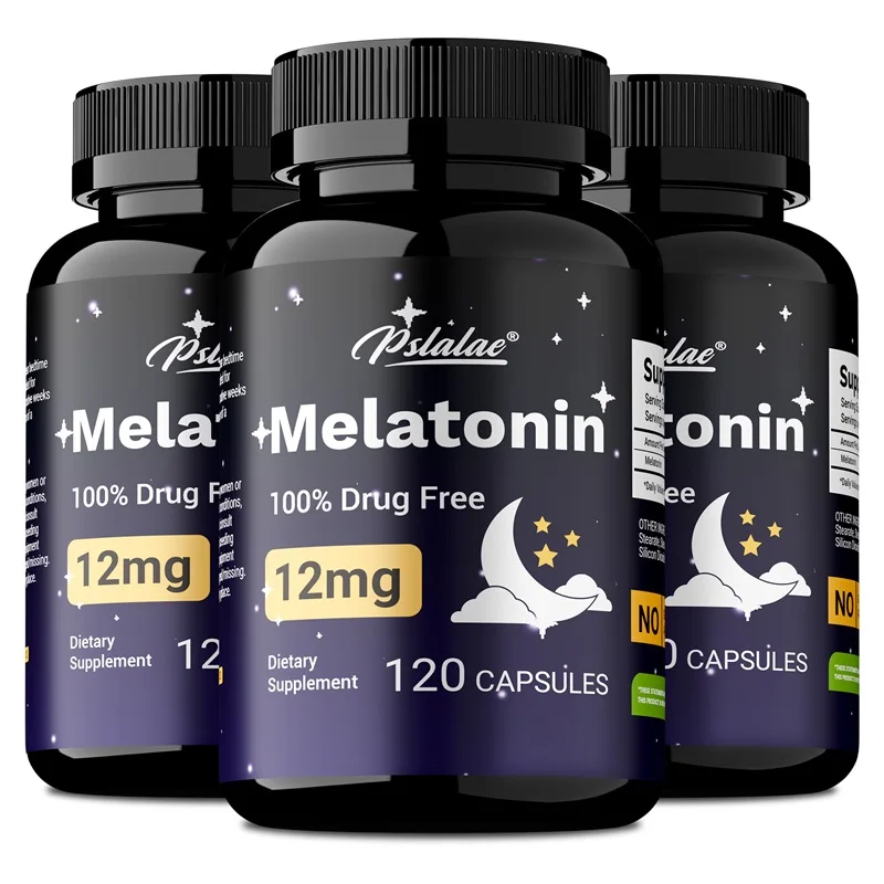 

Melatonin 12mg - Relieves Anxiety and Stress, Promotes Healthy Sleep, To Promote Relaxation and Depth Sleep
