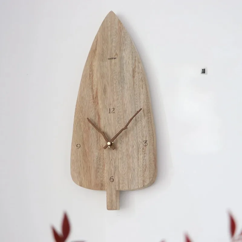 

Clock Natural Wood Wall Clock Creativity - Silent Wind Art Decoration Clocks