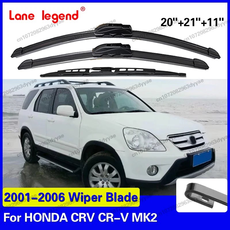

Для HONDA CRV CR-V MK2 2001-2006: Комплект из 3 щеток стеклоочистителя (передние и задние) для лобового стекла, аксессуары для окон 2002 2003 2004 2005