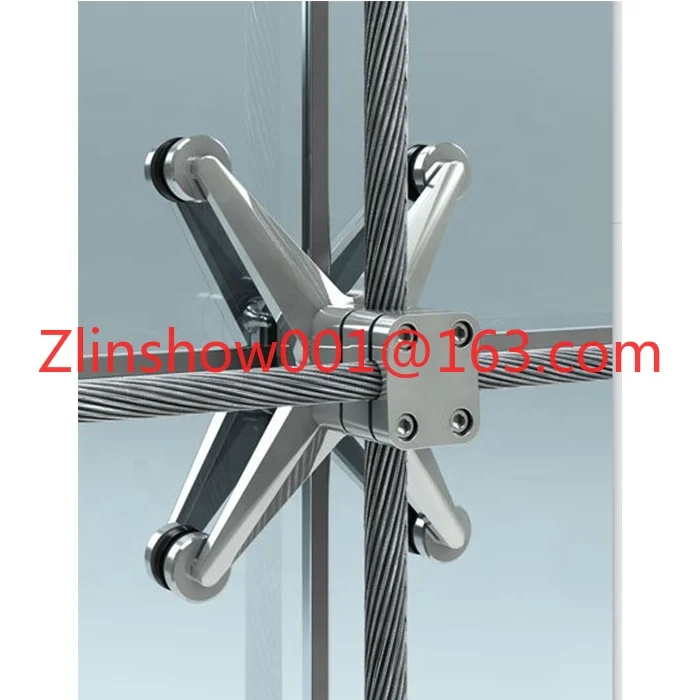 Aluminum Metal Accessories Tempered Spider System Glass Curtain Wall for Building