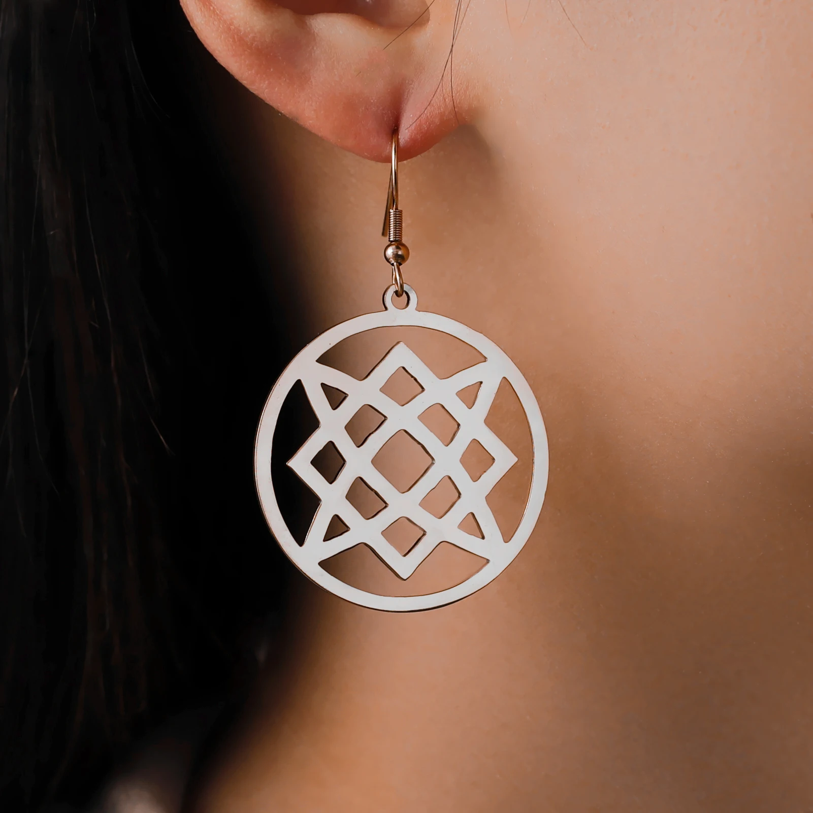 Stainless Steel Earrings Vintage Vikings Scandinavian Slavic Symbol Pendant Exquisite Earrings for Women Jewelry Aesthetic Gift