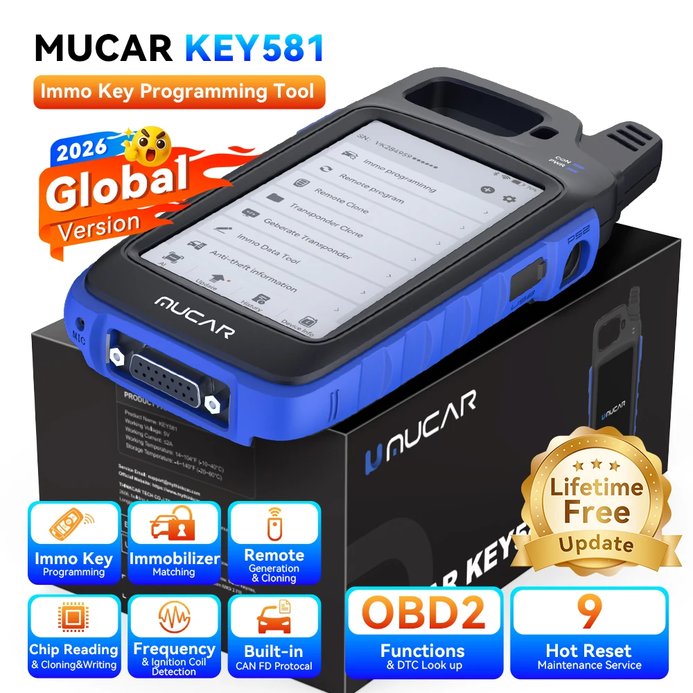 

MUCAR KEY581 Key Programmer Immobilizer Smart Keys Remote IMMO Key Programming tool Support Read and Write Key Global Version