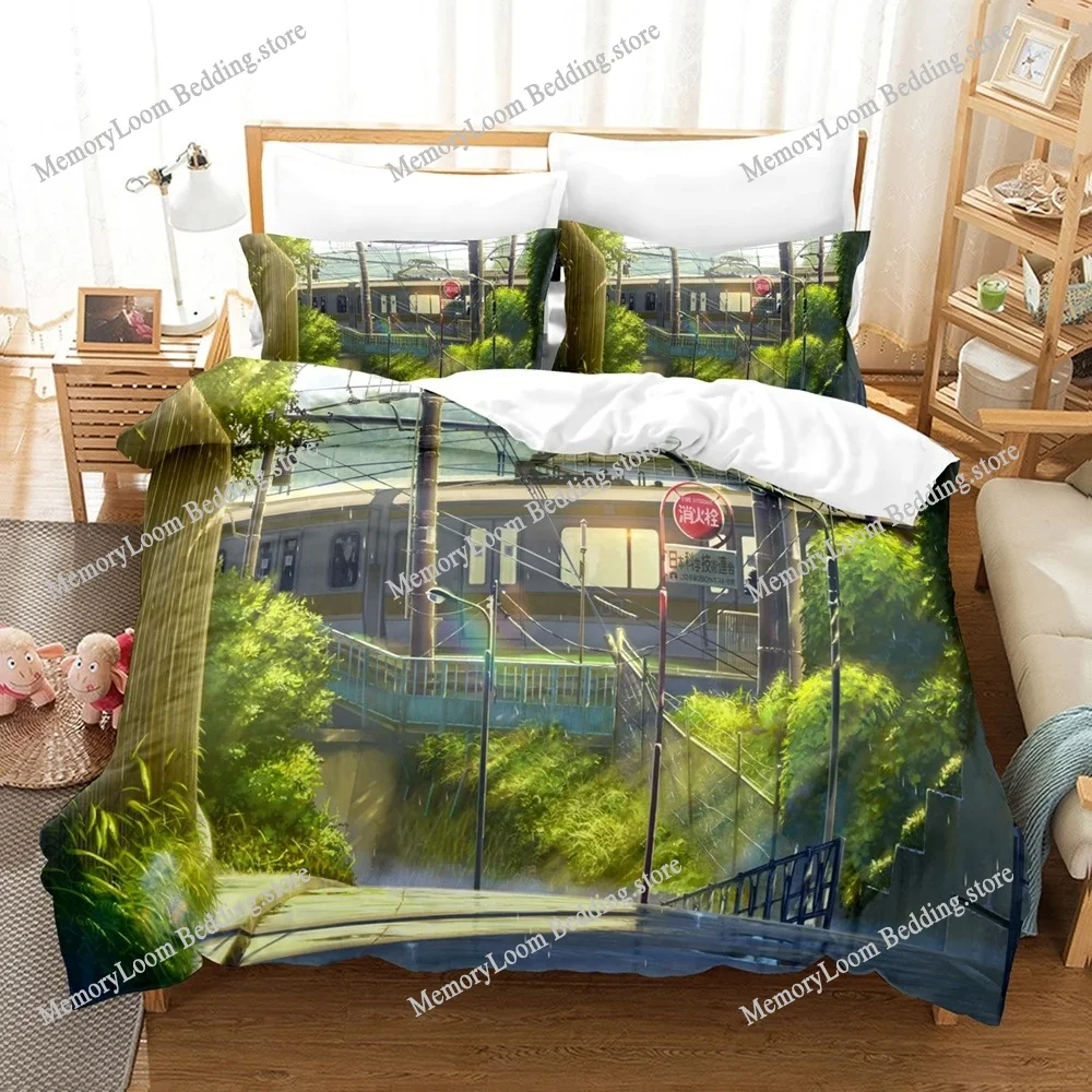 

3D Print Japan Movie The Garden of Words Bedding Sets Duvet Cover Set with Pillowcase Twin Full Queen King Bedclothes Bed Linen