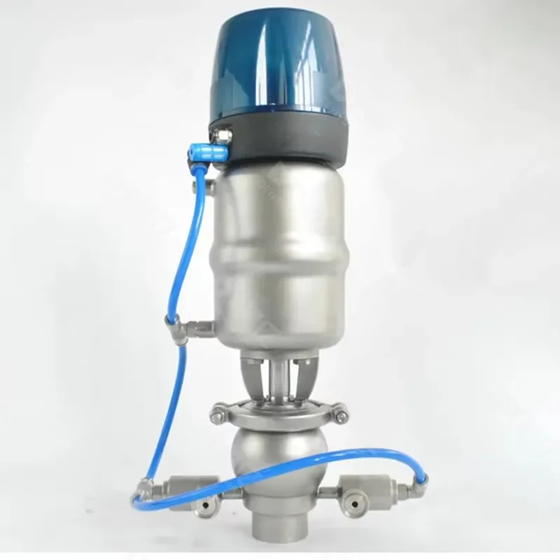DEYI Smart Sanitary Anti-Mixing Pneumatic Valve Stainless Steel 316L Single/Double Seat External Cleaning Manual Power Double