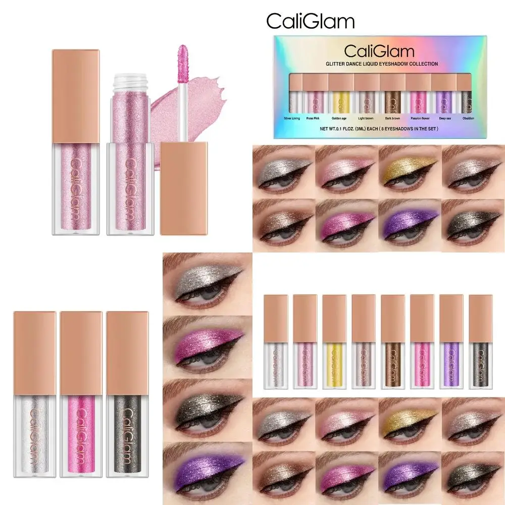 Long Lasting High Pigmented Shimmer Liquid Eyeshadow Set - 8 Pcs Makeup Kit with Beautiful Colors and Easy Application for Stunn